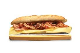 Bocadillo bacon con queso